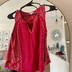 Lucky Brand Embroidered Tank / Blouse
